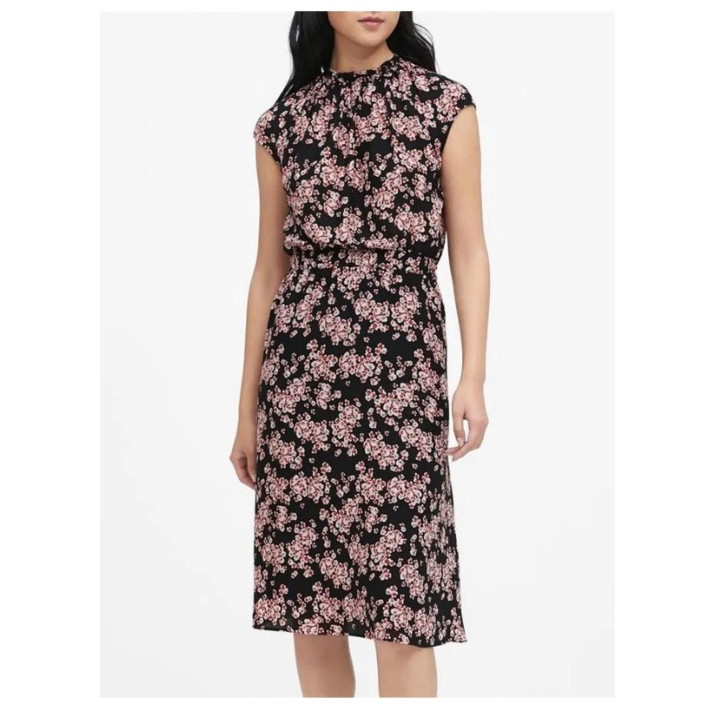 Banana Republic Navy Floral Midi Dress - Picture 10 of 12